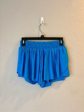 Amazon Women’s Athletic Shorts in Bright Blue with Smocked Waist